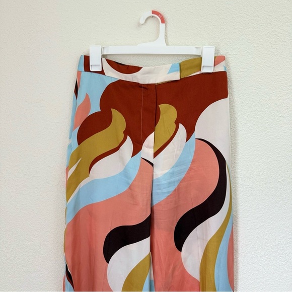 Zara Multicolor Abstract High Rise Wide Leg Pants Women’s Size Small - Picture 2 of 5
